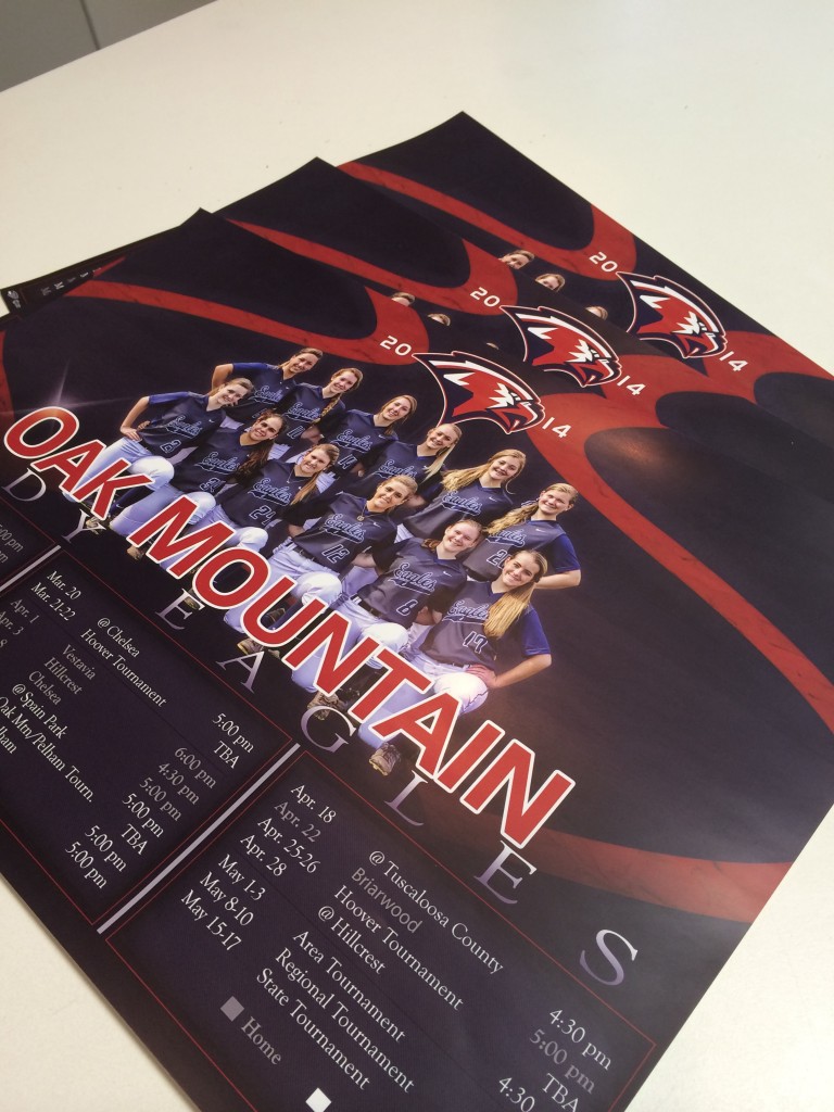 Custom Softball Schedule Poster - Oak Mountain - Frenzy Designs